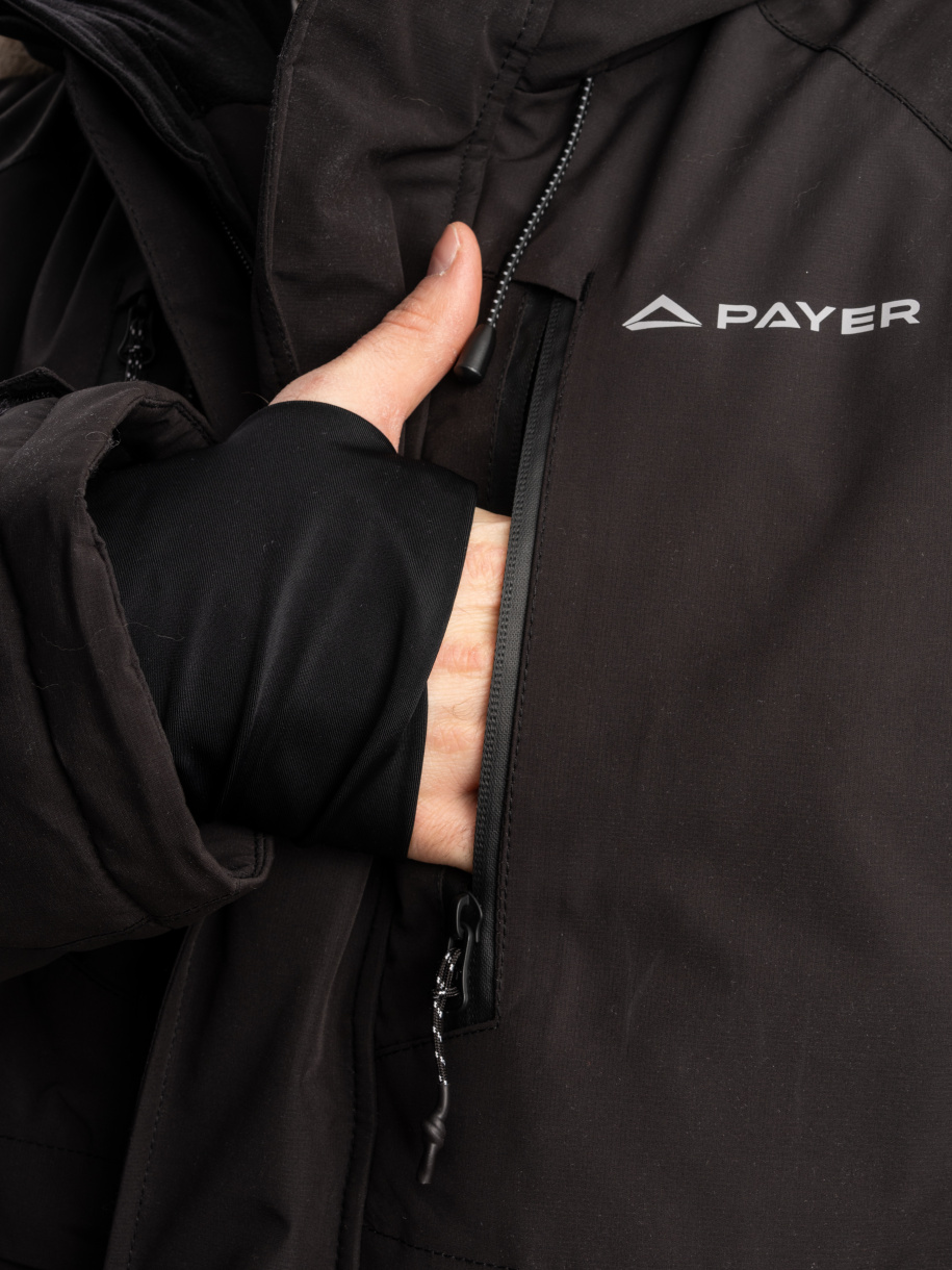 Север мембранная куртка PAYER, зимняя -45,черный